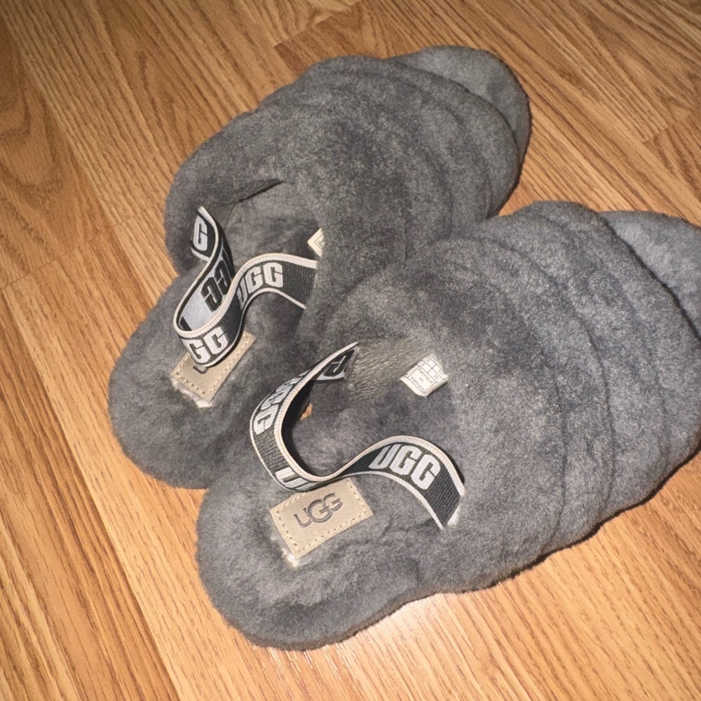 UGG Charcoal Plush Slippers - Picture 2 of 5
